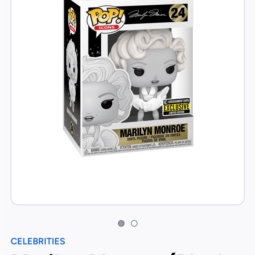 Funko Exclusive Marilyn Monroe Vinyl Figure - Black and White